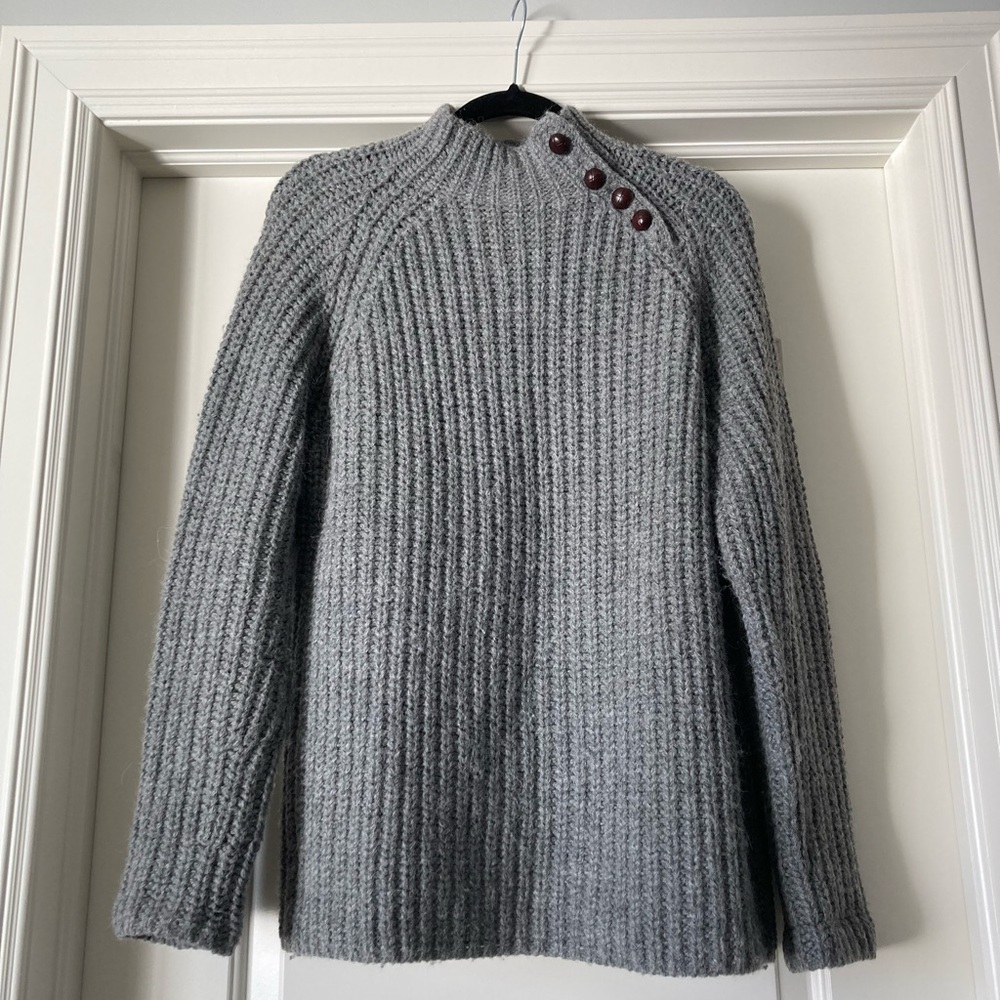 Ralph Lauren Gray Ribbed Turtleneck Sweater